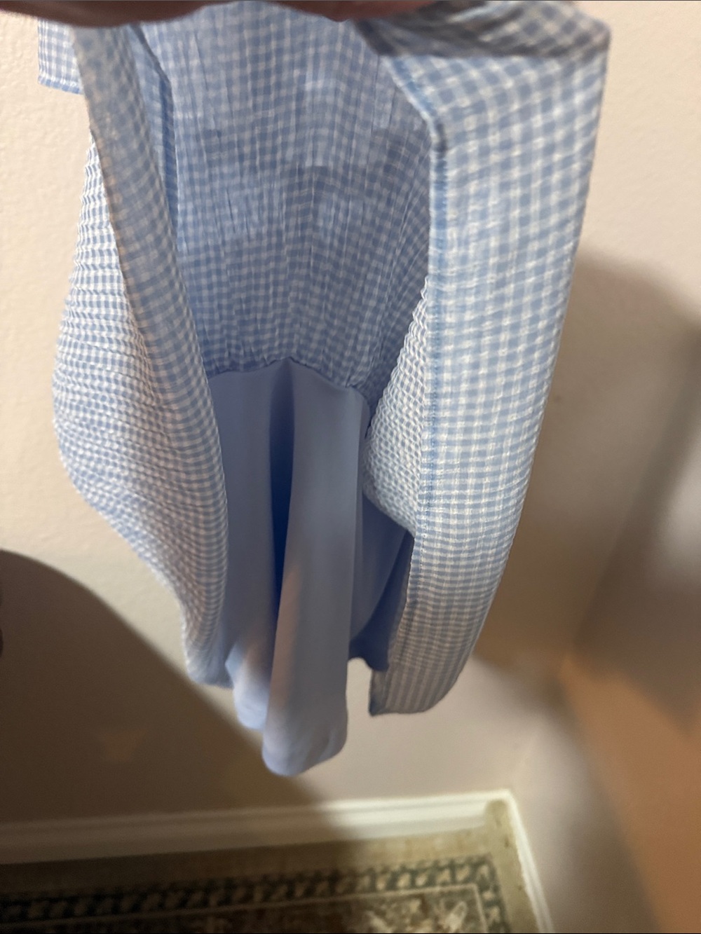 Lulu's Light Blue Gingham Tiered Off-Shoulder Midi Dress S - Picture 7 of 11